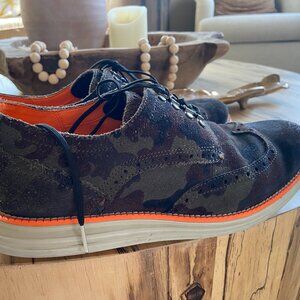 COLE HAAN ORIGINAL GRAND CAMO WINGTIP SHOES SZ 8.5M